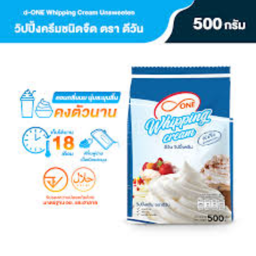 ONE THAI NON DAIRY WHIPPING CREAM UNSWEETENED 500G